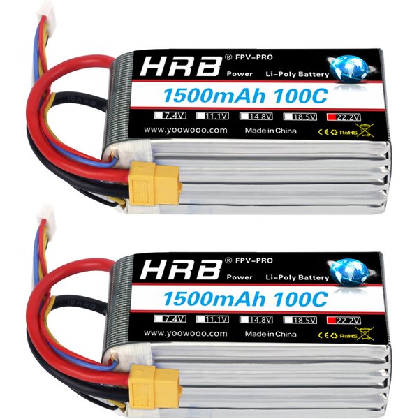 1/2 Pack HRB 6S 22,2 V 1500 mah Lipo Batterie 100C Für RC Quadcopter Hubschrauber Boot Auto Flugzeug