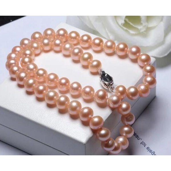 Hand Knotted, Sturdy Top Grading AAAA++ Gorgeous 8-9mm Real Natural South Sea Pink Pearl Necklace 16in 18in 20in 22in 24in 35in