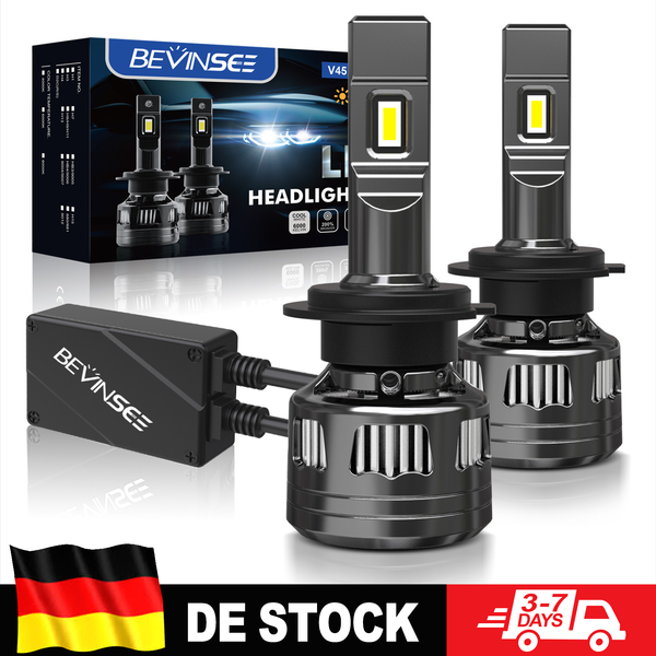 BEVINSEE LED-Ampulle H7 CANBUS Fehlerfrei 120W 22000LM Super Hell Hochleistungs 6000K 12V Autolampe Für VW Audi BMW Mercedes