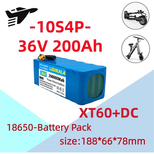 10S4P Elektroroller 200000mAh 36V Lithium-Akku 18650 Batteriepack 36V 200Ah Elektroroller-Akku 36V