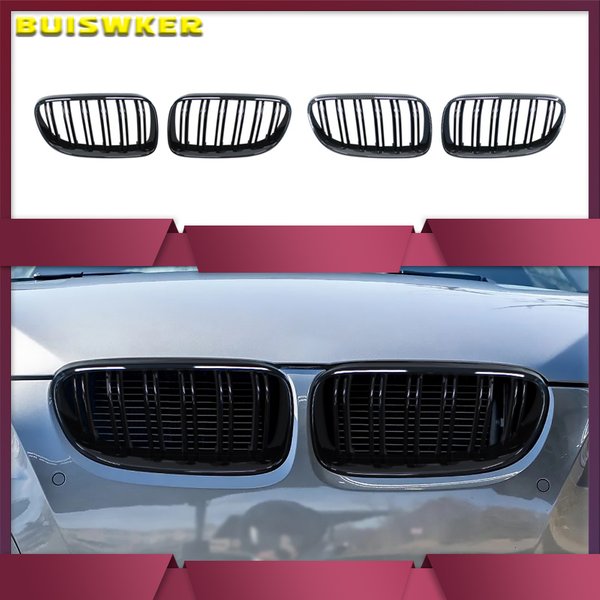 Für BMW 3er E92 E93 M3 Coupe LCI 2010–2013, 2 Stück, Auto-Stil, schwarz, vorne, Nieren-Doppellatten-Grill