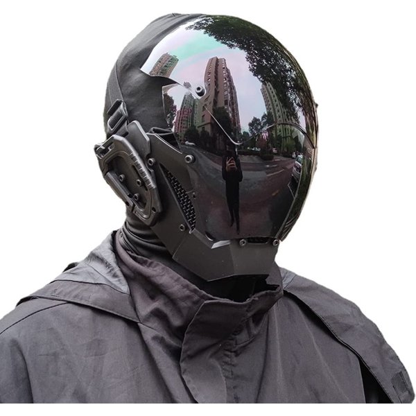 Masque Cyberpunk JAUPTO pour Cosplay, Modèle Standard Futuriste et Cool, Science-Fiction pour Fête d'Halloween