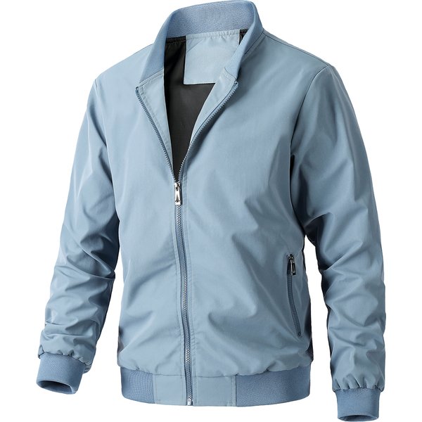 Men's Bomber Jacket Spring Autumn Fashion Business Casual Streetwear Simple Windbreaker British Style Male Coat