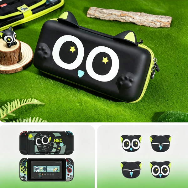 GeekShare LUOXIAOHEI Storage Bag Case Shell for Switch 2017/OLED Joy Con Cover Game Card Box Thumb Grip Caps