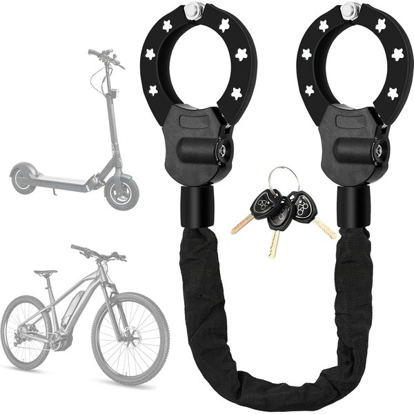 E-Scooter-Schloss, Fahrradschloss mit Schlüssel-Handschellen, hochsicheres Schloss, Diebstahlsicher, 93 cm, ⌀ 8 mm für E-Scooter