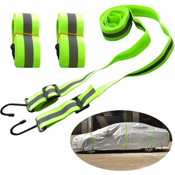 JIUWAN Car Covers Elastic Adjustable Reflective Stripe Rope Easy Installation Rope Protect Cover From High Wind Multiple Use