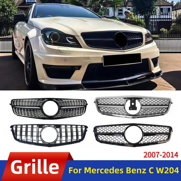Sport-Frontgrill Einlassgitter Stoßstangengrill für Mercedes Benz C W204 2007-2014 GT Diamant-Stil Tuning Auto-Styling Zubehör