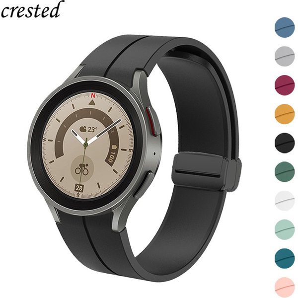 Original Silicone Band for Samsung Galaxy Watch 5 Pro strap 45mm Magnetic Buckle Galaxy Watch 5 4 Classic 44mm 40mm 42mm 46mm