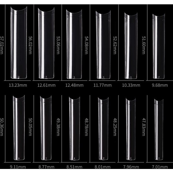3XL Long Coffin Nail Tip 5.5CM 3XL Square Nail Tips Full Cover Square Tapered Clear Tips Stiletto XXXL Straight Square Nail Tips