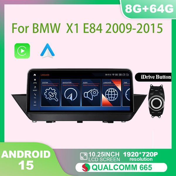 Für BMW X1 E84 2009-2015 8+64G Ohne Bildschirm im Originalfahrzeug Auto-Multimedia-DVD-Player GPS-Navigation Radio Zentrale Steuereinheit Autoradio Drahtloses Apple CarPlay Android Auto