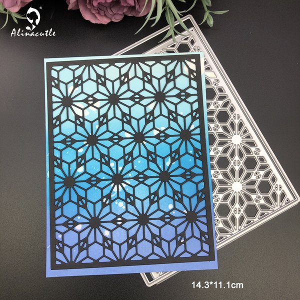 Alinacutle fleur Rectangle plaque de couverture métal découpe découpe Scrapbooking papier artisanat Album à la main carte modèle matrices découpe