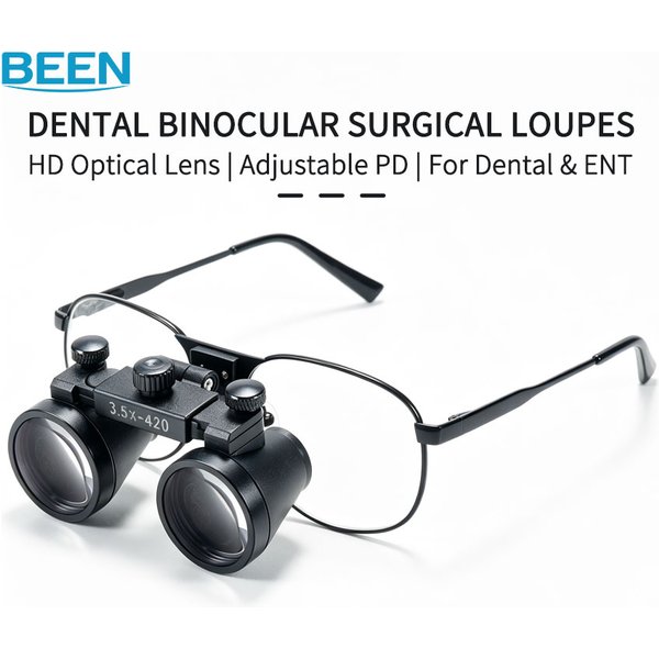 BEEN Dental Lupe Dental Labor Medizinische Lupe Dental Lupe Zahnärzte 2,5 3,5x420mm Metall Brillen Rahmen Stoff Box