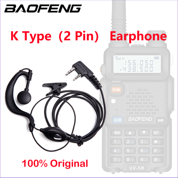 Neue Walkie Talkie Headset Kopfhörer K-Stecker Wired Two Way Ham Radio Ohrhörer Für Baofeng BF-888S UV5R UV82 UV16 UV17 Walkie Talkie