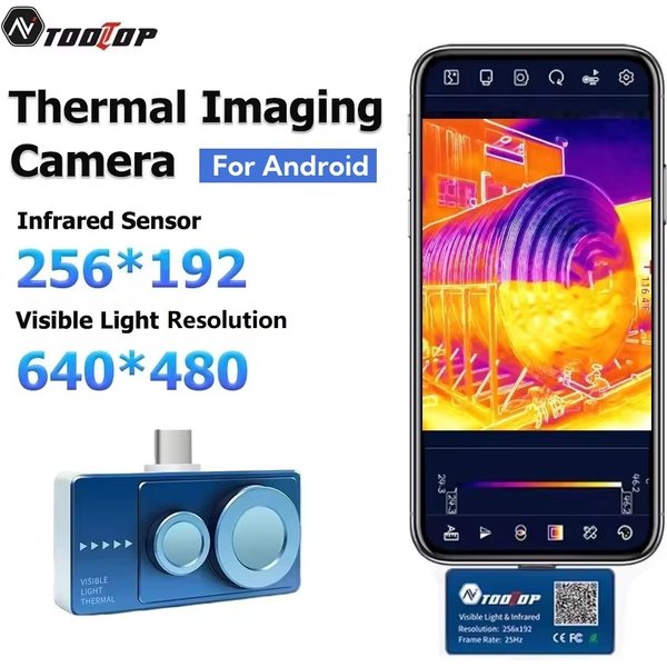TOOLTOP T7PRO Android Smartphone Wärmebildkamera 256 x 192 Visibel und Infrarot-Fusion-Wärmebildkamera 25 Hz elektrische Test-Wärmekamera