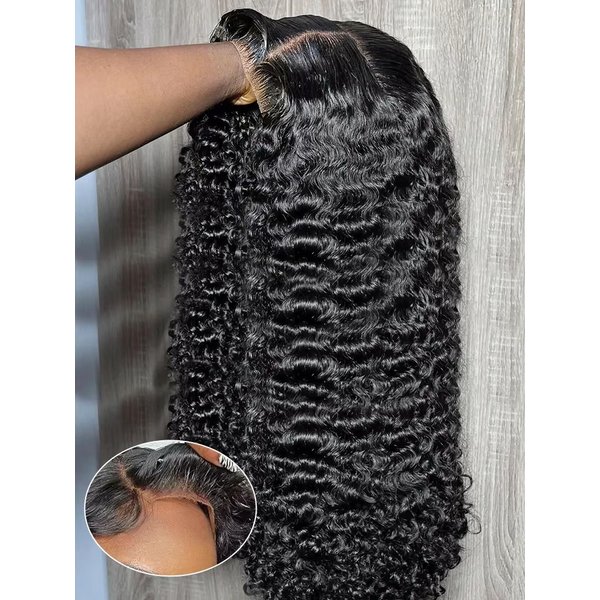 Perruques en cheveux humains bouclés birmans HD 30-40 pouces, prêtes à porter, Deep Wave 7x5 sans colle, 100% cheveux humains bruts, perruques frontales en dentelle 13x4 Water Wave pour femmes,