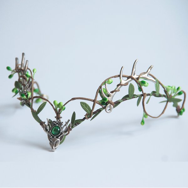 NATSORA – bandeau en bois pour la tête, diadème avec branches, couronne de fée, couronne d'elfe pour mariée, costume de fée papillon