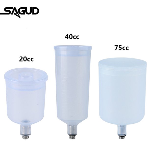 SAGUD Kunststoff Airbrush Tasse 2/3PCS Set Spritzpistole Farbe Topf für SD131 Fastmover Gewinde Anschluss Teil pneumatische Werkzeug Zubehör