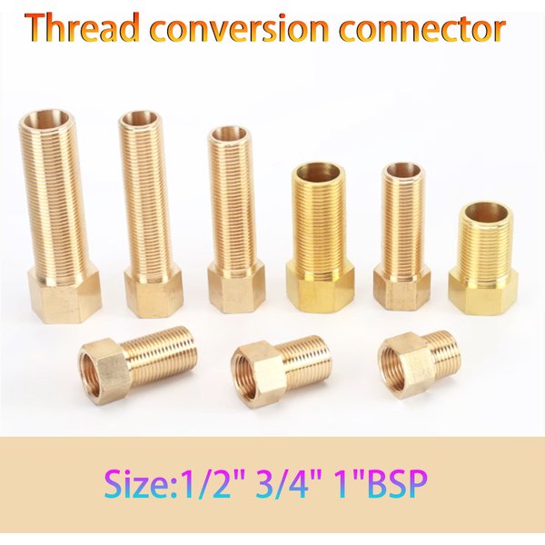 1/3/5/10Pcs 1/2 "3/4" 1 "BSP Männlich zu Weiblich Gewinde Messing Rohr Gas Warmwasser Heizung Zubehör Verlängerung Draht Verdickung