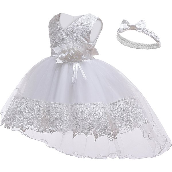 Flower Girl Dress For First Communion Princess Children Baptism Dresses Newborn Wedding Bridesmaid Birthday Party Tulle Vestido
