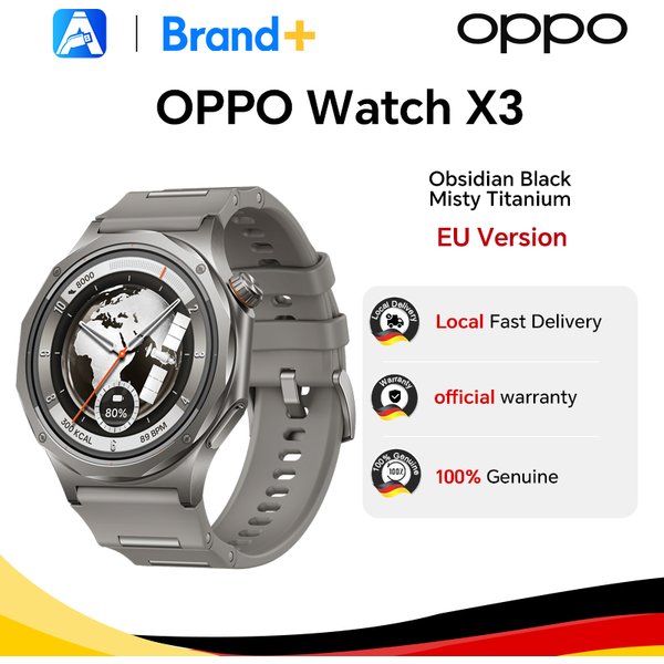EU version OPPO watch X3 smartwatch Wear OS by Google Sleep 16-Day Battery Life SpO2 Blood Oxygen Monitoring IP69 Google Wallet OnePlus