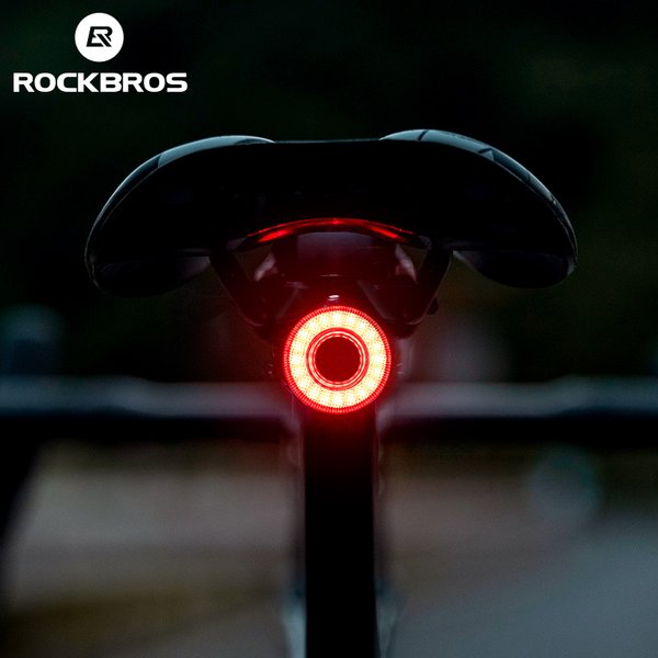 ROCKBROS Smart Bike Rücklicht Fahrrad Rücklichter IPX6 Wasserdichte Fahrradlichter für Nachtfahrten mit wiederaufladbarem Typ C