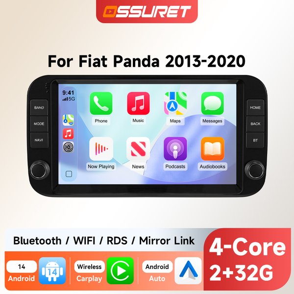 1 DIN Android Autoradio Multimedia für Fiat Panda 2013-2020 Android Auto Audio GPS Stereo CarPlay Intelligenter Bildschirm-Player