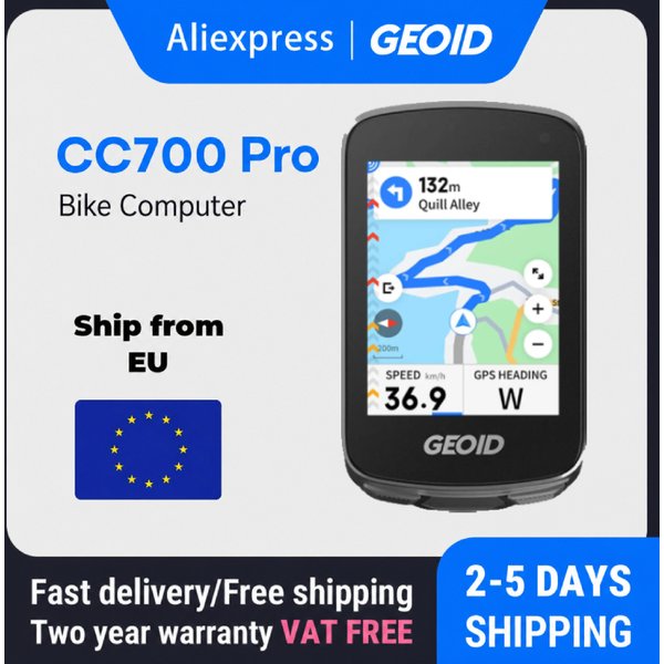 Ordinateur de vélo GEOID CC700 Pro, écran tactile de 2,8 pouces, GPS, compteur de vitesse, navigation mondiale, odomètre pour le cyclisme, le sport, la remise en forme, Strava