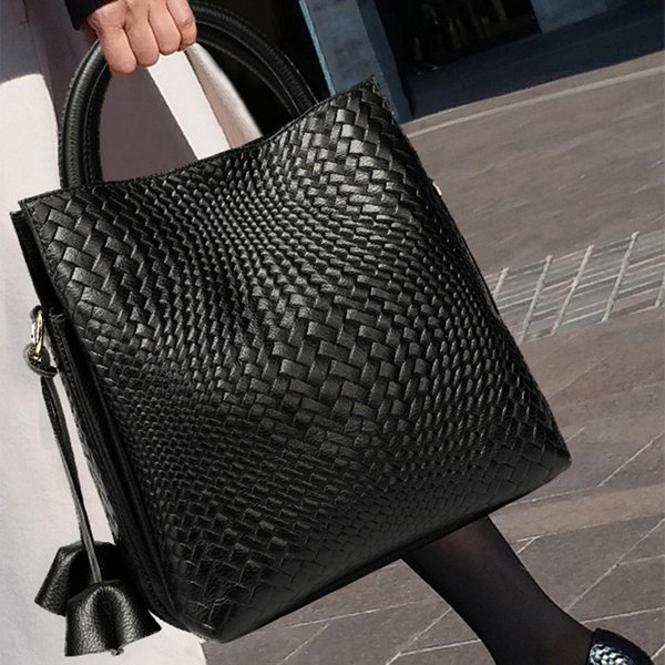 Aidrani Neue Damenhandtasche, Beuteltasche mit gewebter Textur und großem Fassungsvermögen, mehrere Farben