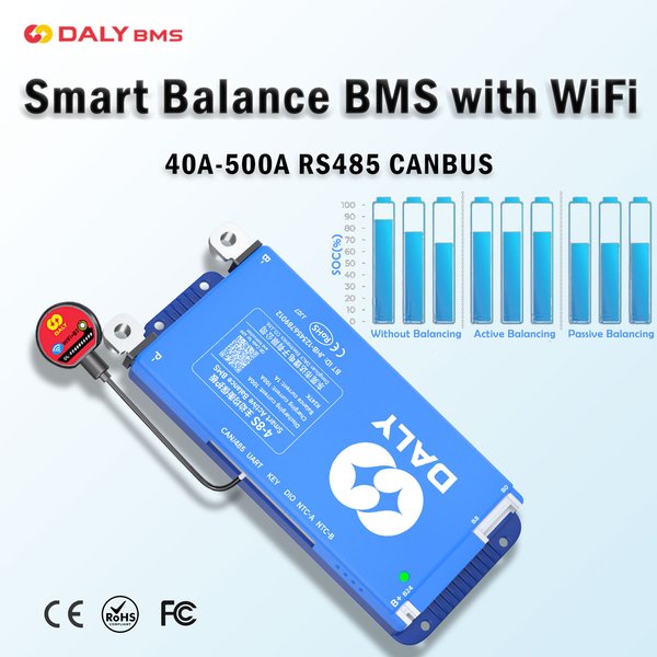 DALY Smart BMS Active Balance BMS Lifepo4 3S 4S 12V 8S 24V 16S 48V 100A 150A 250A 3,2V Li-Ion 3,7V LTO Batterie RS485 CANBUS WiFi