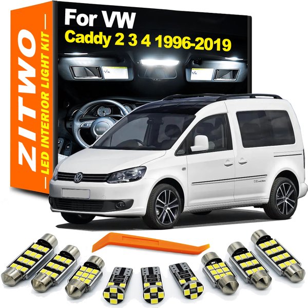 ZITWO Kit d'ampoules LED pour dôme intérieur, pour VW Volkswagen Caddy II III IV 2 3 4 MK2 MK3 MK4 1996- 2014 2015 2016 2017 2018 2019