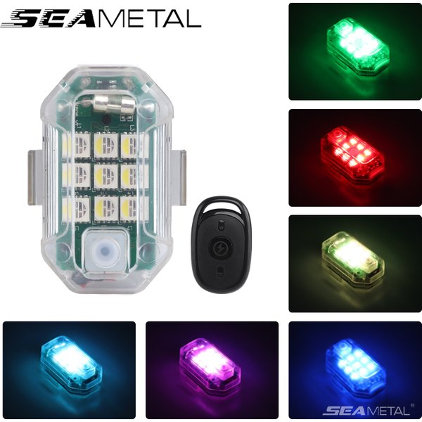 SEAMETAL-Lampe stroboscopique LED aste sans fil pour voiture et moto, contrôle, prévention des collisions, conduite nocturne sûre, 350mAh