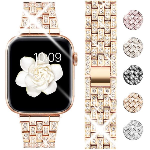 Diamond Bracelet for Apple Watch Band 41mm 40mm women fashion Stainless Steel Strap iWatch Ultra 2 49mm 9 8 7 6 SE 5 4 45mm 44mm