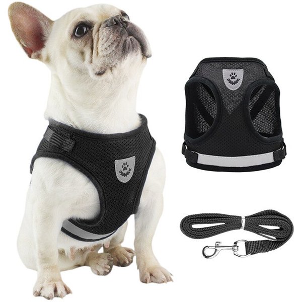 Pet Laisse Undershirt Type Harnais Respirant Réfléchissant Réglable Poitrine Harnais En Plein Air Chien Transport Fournitures