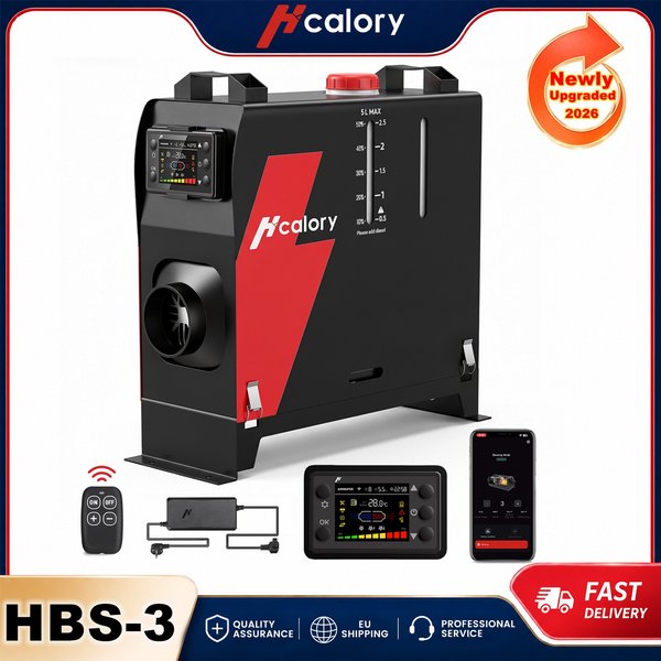 Hcalory HBS-3 Newly Upgraded 5-8KW Portable Diesel Air Parking Heater with App Control 10 Level Temperature Settings 18% Enhanced Combustion Efficiency