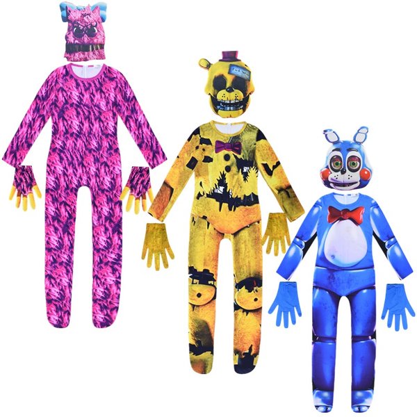 Kinder-Halloween-Kostüm Five Nights at Freddy's Overall für Jungen Cosplay Nightmare Bonnie Fnaf Freddybear Anime Kinder-Weihnachtsgeschenk