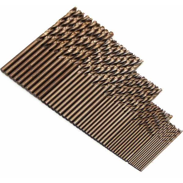 Hoch geschwindigkeit stahl 1 bis 3mm vergilben des Kobalt mit 50 stücke Vollschleif-Spiralbohrer m35 Stahlplatten-Stanz-und Bohrers atz
