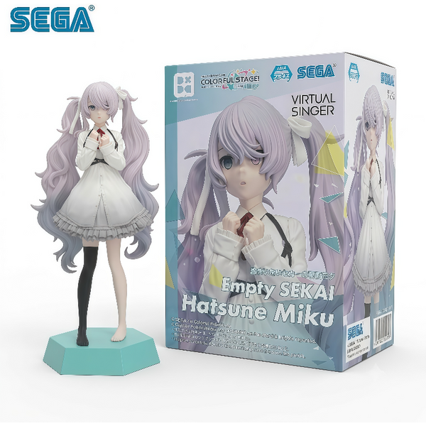 Na Stanie 100% Oryginalna Figurka Kolekcjonerska SEGA Project SEKAI Hatsune Miku Empty SEKAI White Dress Anime, Dekoracja na Biurko, Prezent