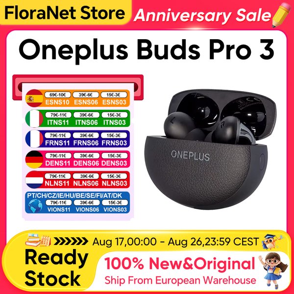 Original OnePlus Buds Pro 3 Global Version TWS Bluetooth 5.4 Earphones with 50dB Active Noise Cancellation, 43h Battery Life, IP55