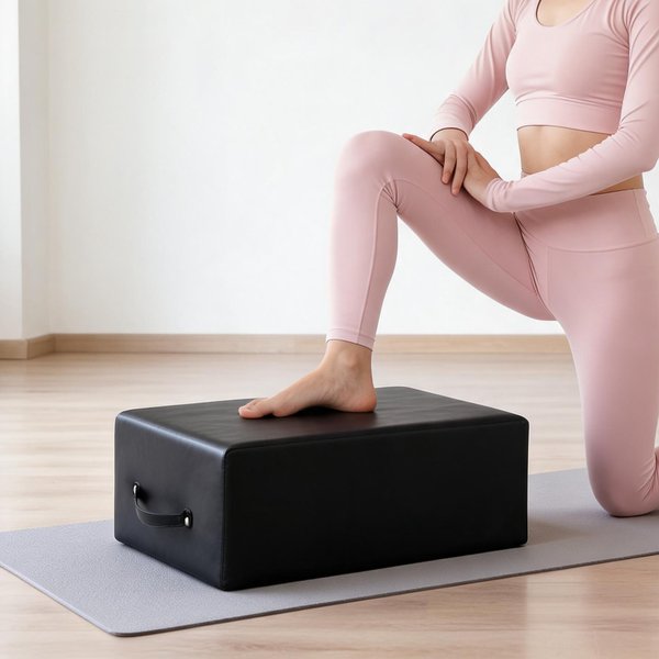 Pilates-Sitzbox, faltbare Pilates-Reformer-Box mit hochdichter Schaumstoffpolsterung und PU-Leder, rutschfeste Pilates-Box für den Reformer, für das Core- und Gleichgewichtstraining zu Hause.