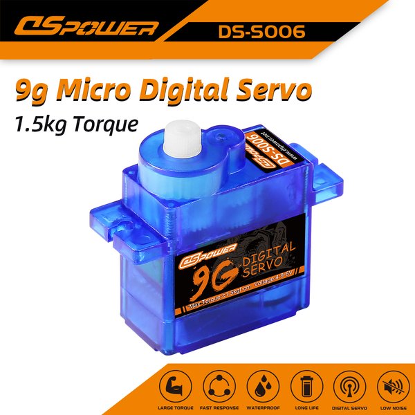 DSpower 9g Mini Micro Servo Bürstenloser Motor für 450 Helikopter SCX24 RC Auto WLtoys K969 K989 K999 Mini Q Flugzeug Starrflügler Roboter