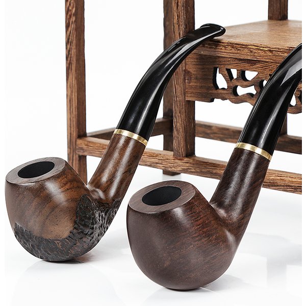 Pipe en bois d'onyx d'excavatrice de filtre de qualité supérieure, pipe de tabac faite à la main, pipe à fumer courbée vintage, accessoire de pipe à fumée, 9mm