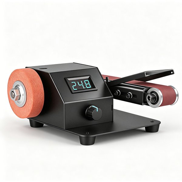 350W Mini-Bandschleifer, elektrische Schleifmaschine, stufenlos einstellbare Geschwindigkeit, inklusive 10 Schleifbändern, geeignet zum Schleifen von Holz und Metall.