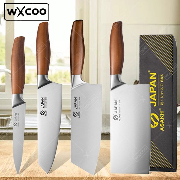 WXCOO noże kuchenne profesjonalny japoński nóż Santoku ze stali nierdzewnej filet rybny krojenie mięsa tasak nóż szefa kuchni gotowanie