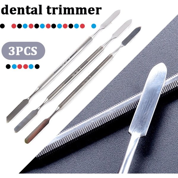 3pcs Stainless Steel Mixing Spatula Tool Spatuler Rod Dental Nail Art Makeup Foundation Eyeshadow Mixing Stick Color Tools