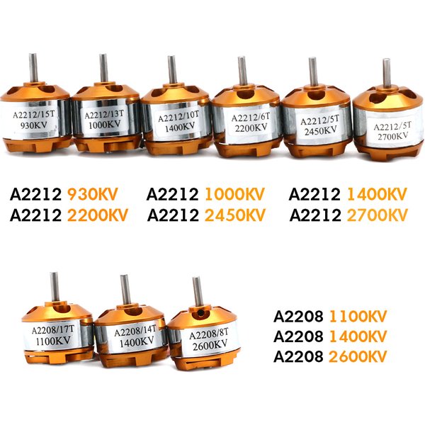 Moteur sans balais A2212 A2208 930KV 1000KV 1400KV 2200KV 2700KV pour avion RC, moteur multi-copter sans balais