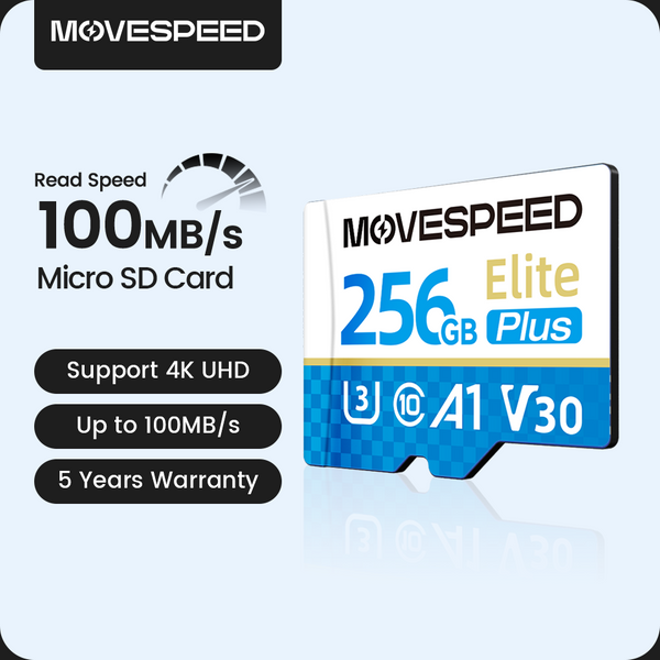 MOVESPEED T300 U3 Mini-SD-Karte, 100 MB/s, Hochgeschwindigkeits-Flash-Speicherkarte, 256 GB, 128 GB, 64 GB, 32 GB, SDXC-TF-Karte für Kameradrohnen