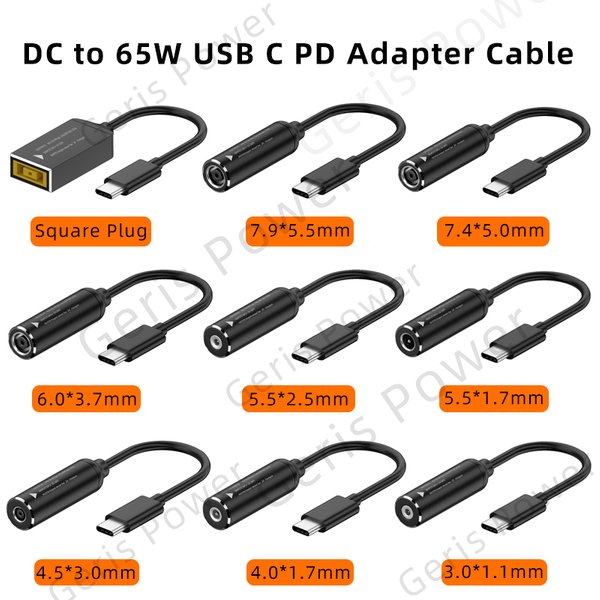 DC zu USB C PD 65W Schnellladekabel Adapter Konverter Typ C PD Power Jack Anschluss für MacBook Lenovo Samsung Huawei