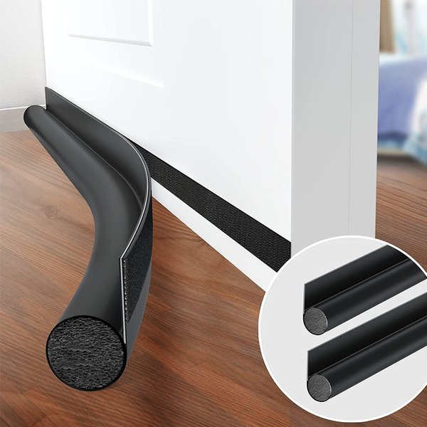 Sound Proof Door Bottom Seal Strip Self Adhesive Weatherstrip Door Draft Stopper Dustproof Windproof Foam Gap Blocker Seal Strip
