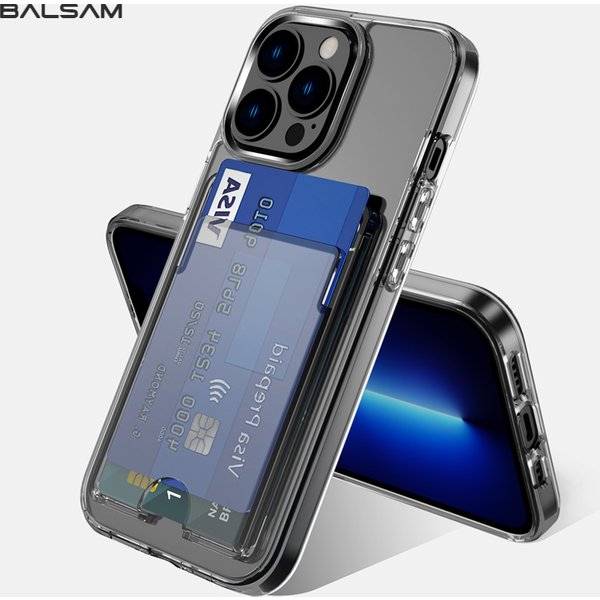 Luxury Transparent Card Slot Holder Wallet Case For iPhone 15 14 Plus 13 12 11 Pro Max XR Shockproof Clear Hard Acrylic Cover