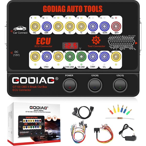 GODIAG GT100 OBDII 16PIN Protokoll-Detektor Breakout ECU-Anschluss OBDII Breakout Box